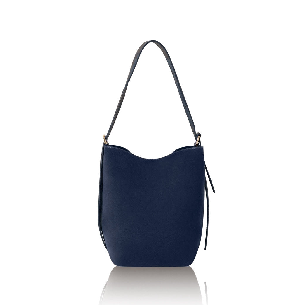 Italian Genuine Leather & Suede Bucket Shoulder Bag ~ in 3 Autumnal Colours