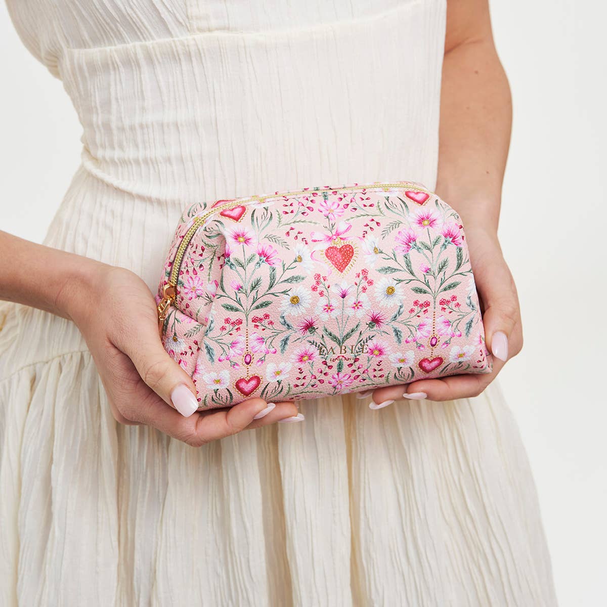Floral Heart Pink Pouch