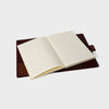 Pebble Grain Leather Notebook - Cherry / Tan