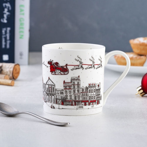 Santa's Sleigh Bone China Mug