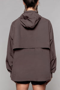 Lightweight Shell Track Oversized Jacket - in Blush and Clay