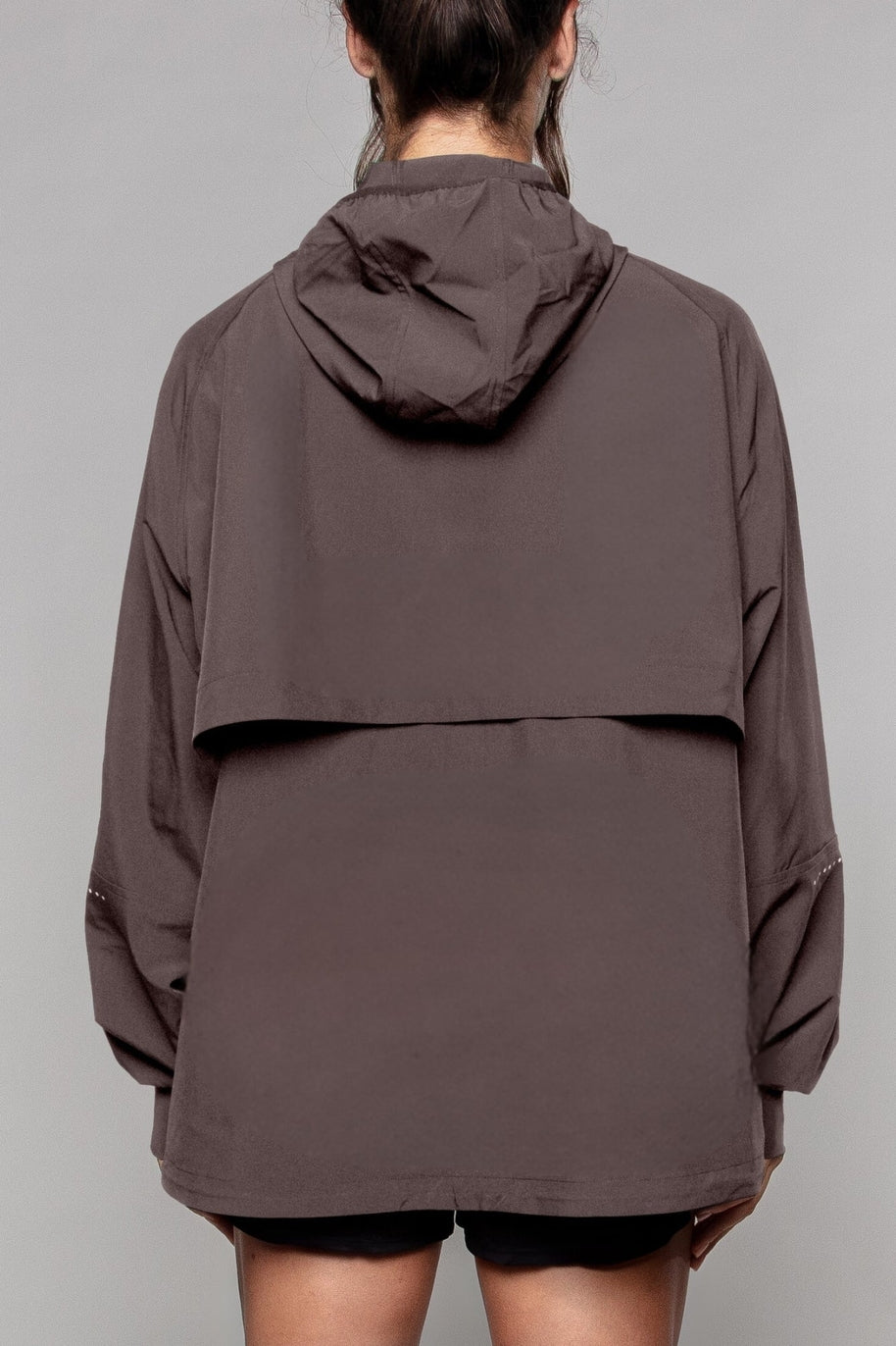 Lightweight Shell Track Oversized Jacket - in Blush and Clay