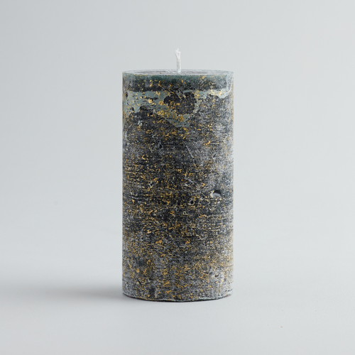 Winter Thyme, Gold Marbled Pillar Candle