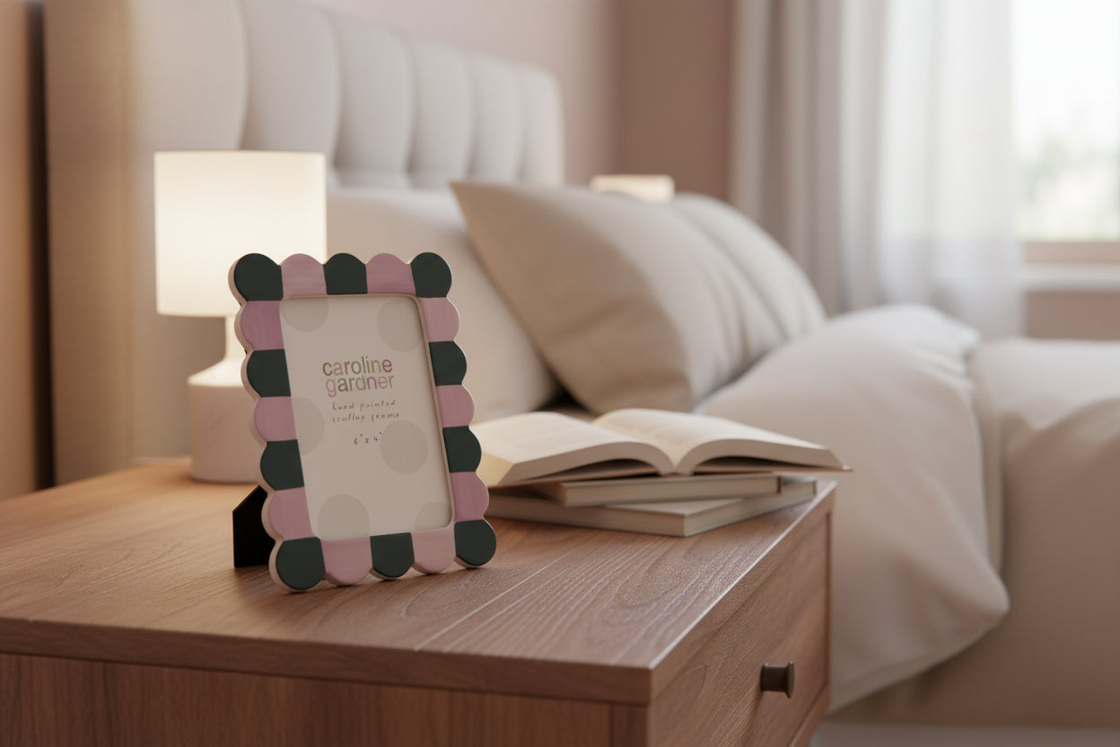 Lilac/Teal Scallop Edge 4x6" Photo Frame