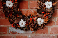 Wooden Brown and Orange Pumpkin Wreath