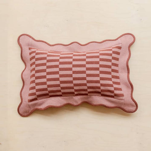 Cotton Cushion Cover in Rose Checkerboard