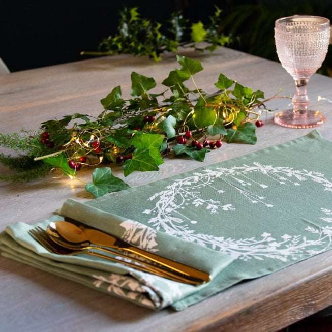 Christmas Pure Linen Napkins ~ Set of Two