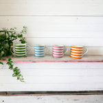 Colourful striped mugs 