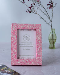 Hand Painted Frame ~ Pink Wiggle