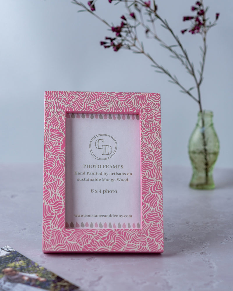 Hand Painted Frame ~ Pink Wiggle