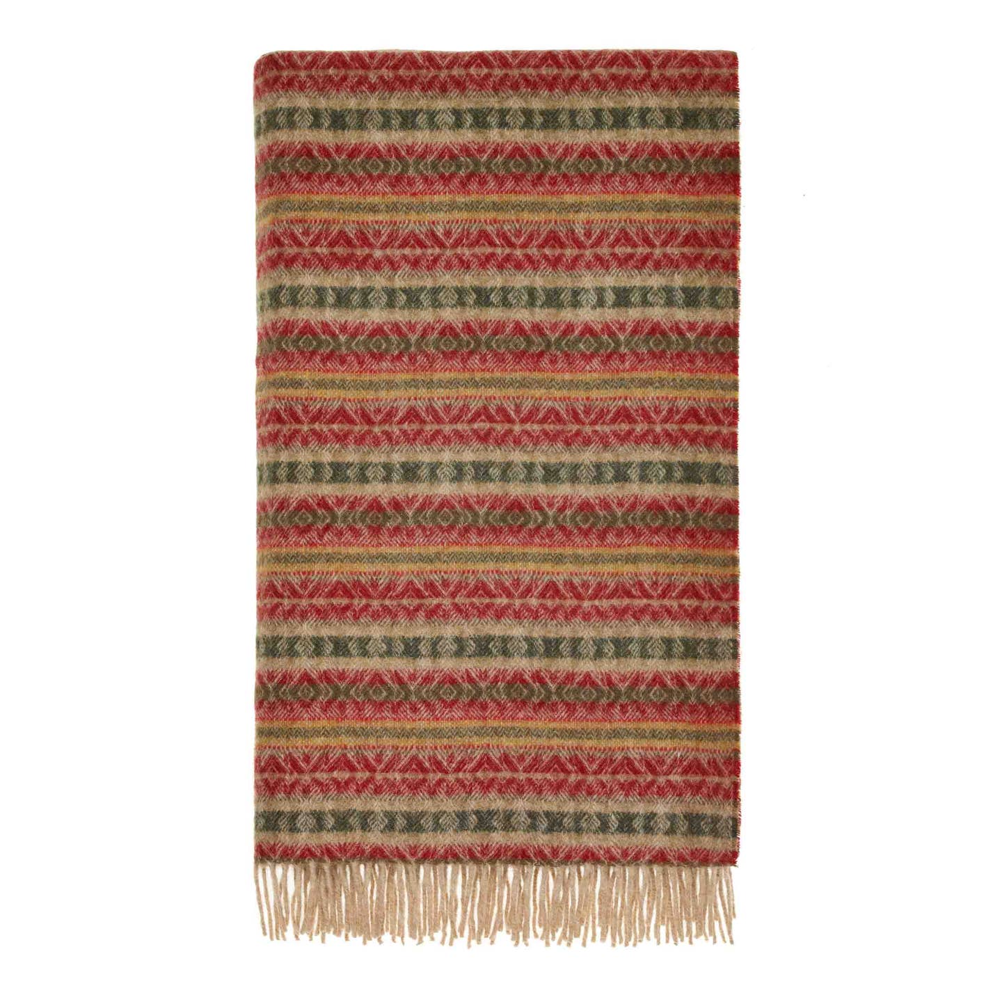 Ayr Red & Olive Pure New Wool Throw