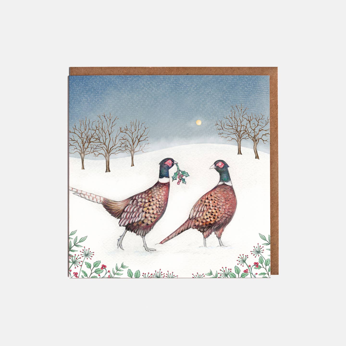 Two Pheasants Christmas Card
