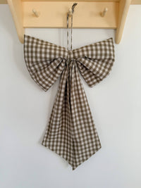 Farmhouse Green Gingham Oversized Bow