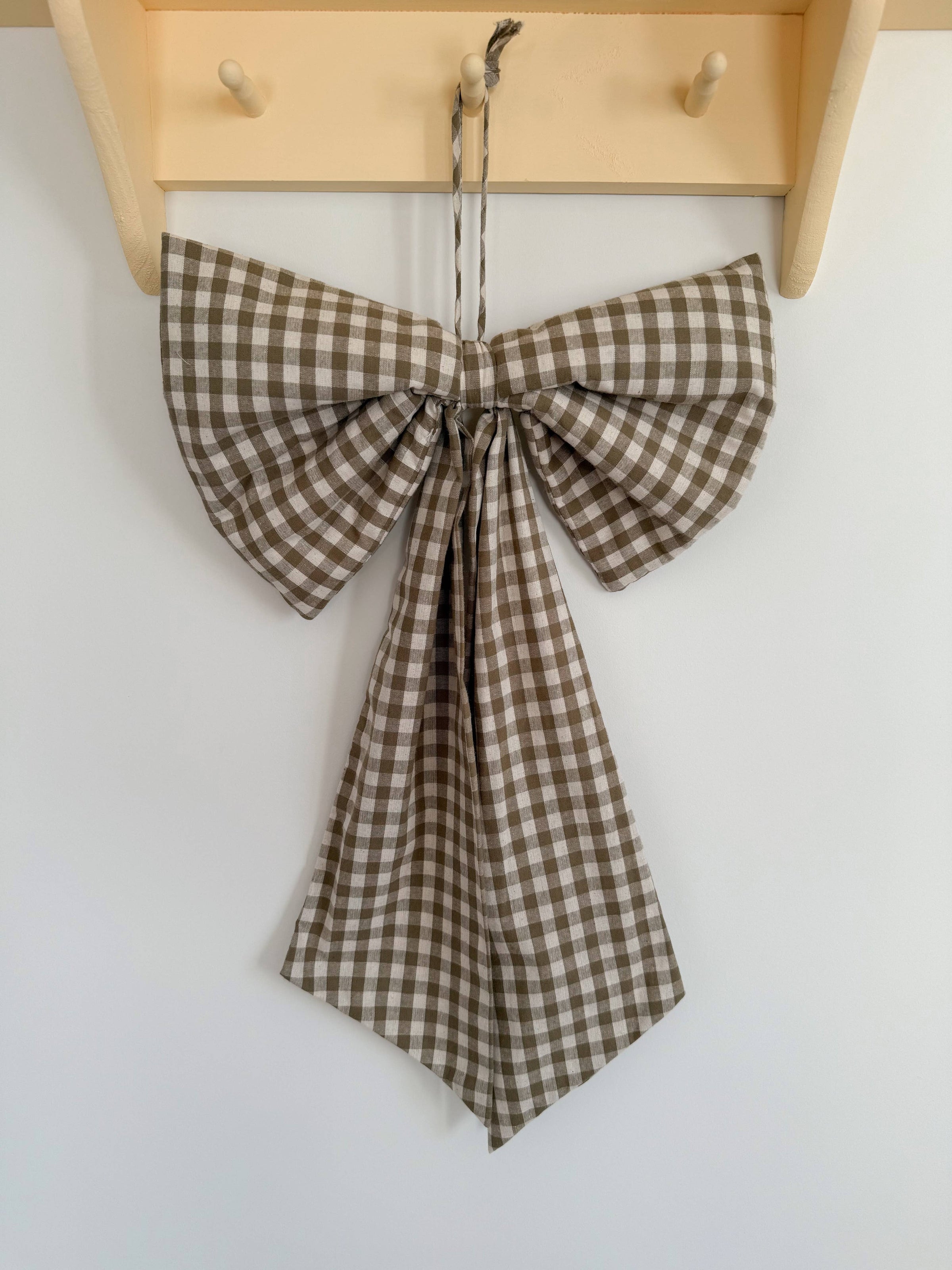 Farmhouse Green Gingham Oversized Bow