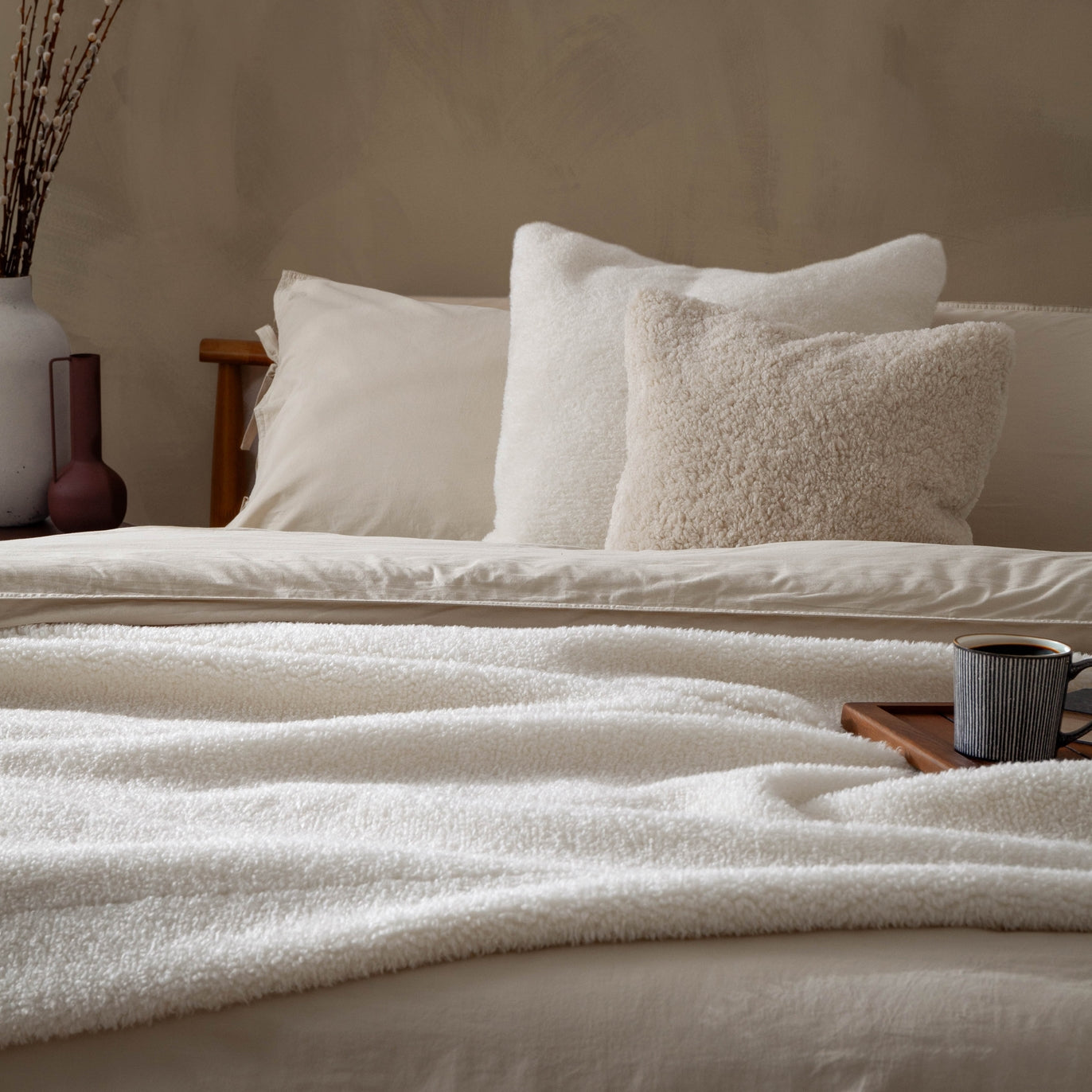 Olann Faux Shearling Cushion Cover in Natural