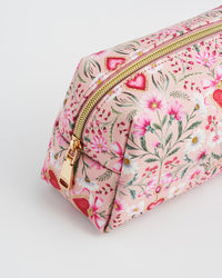 Floral Heart Pink Pouch