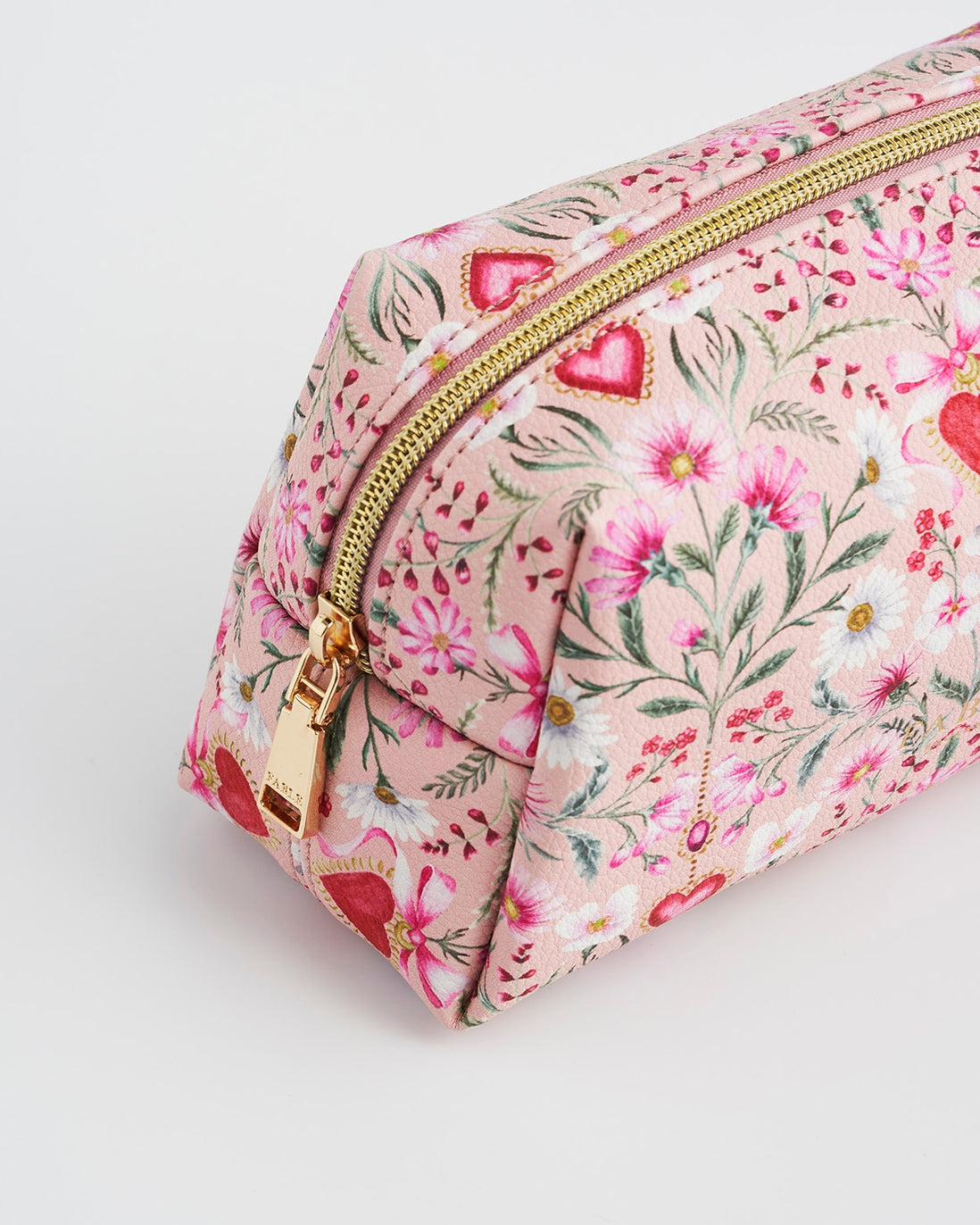 Floral Heart Pink Pouch
