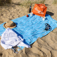 Fish Festival Beach Sheet – Aqua