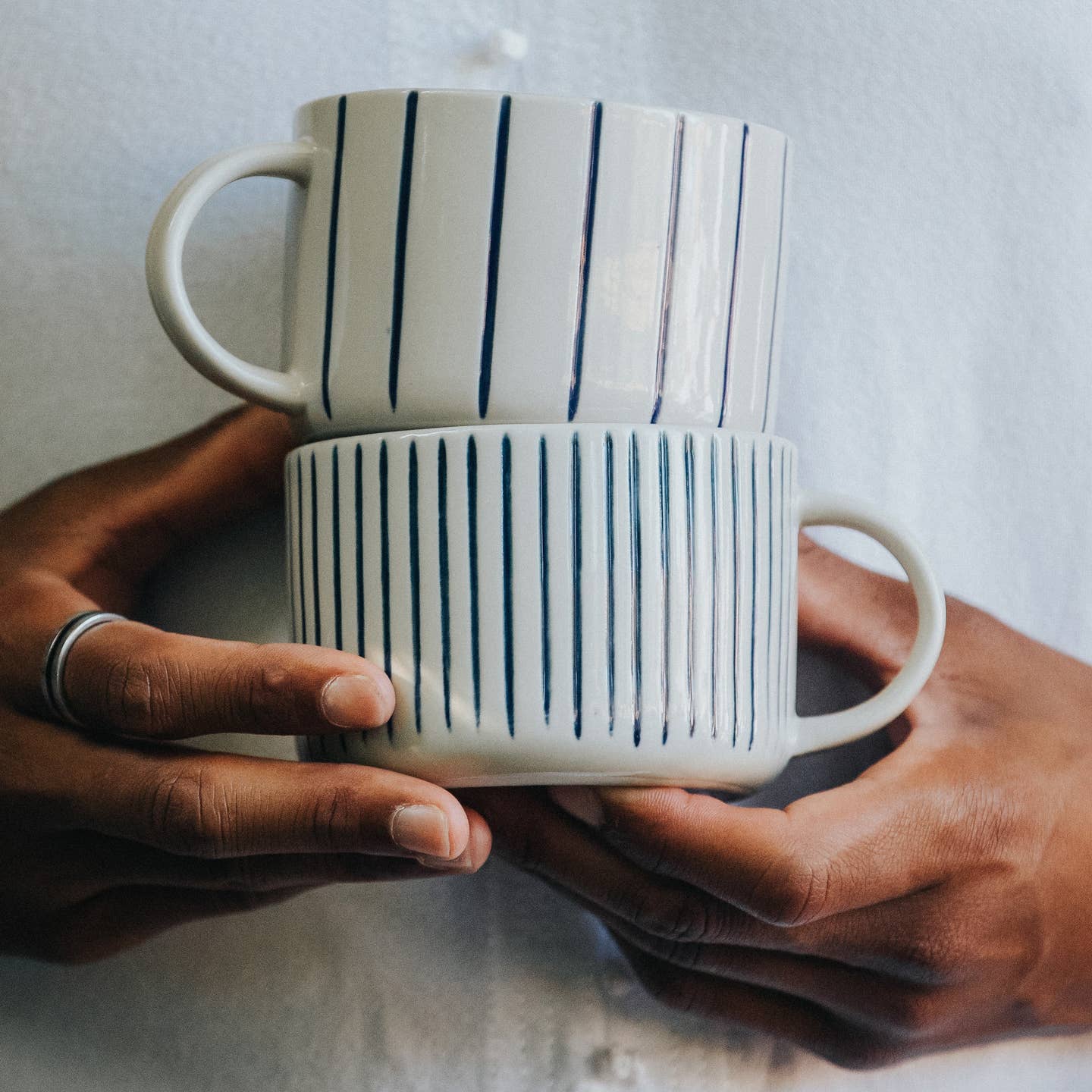 Yarrow Mug - Brushed Indigo Blue - Large (Set of 2)