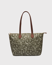 Edith Orla Scene Print Tote Bag in Khaki