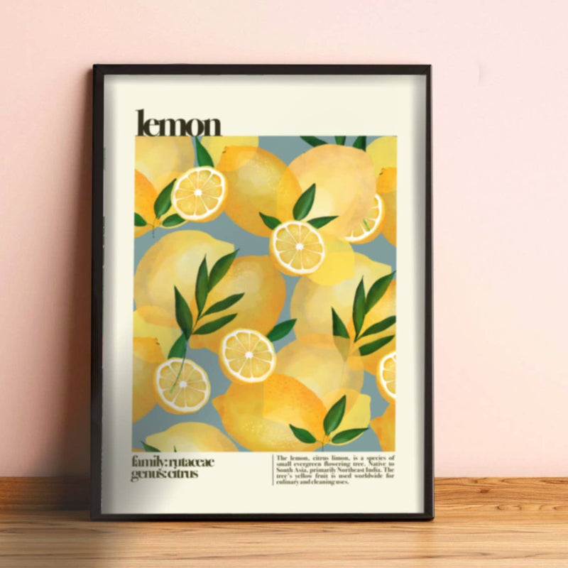 Lemon Fruit Print, Botanical Print – Unframed – A3