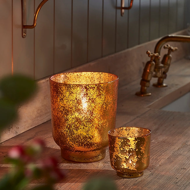 Metallic Glass Tealight Holder