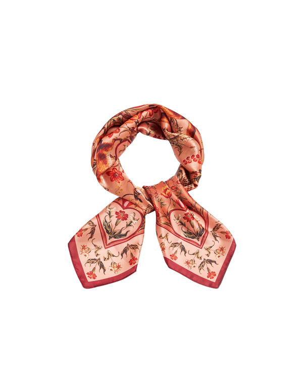 Folksy Fox Tales Peach Square Scarf