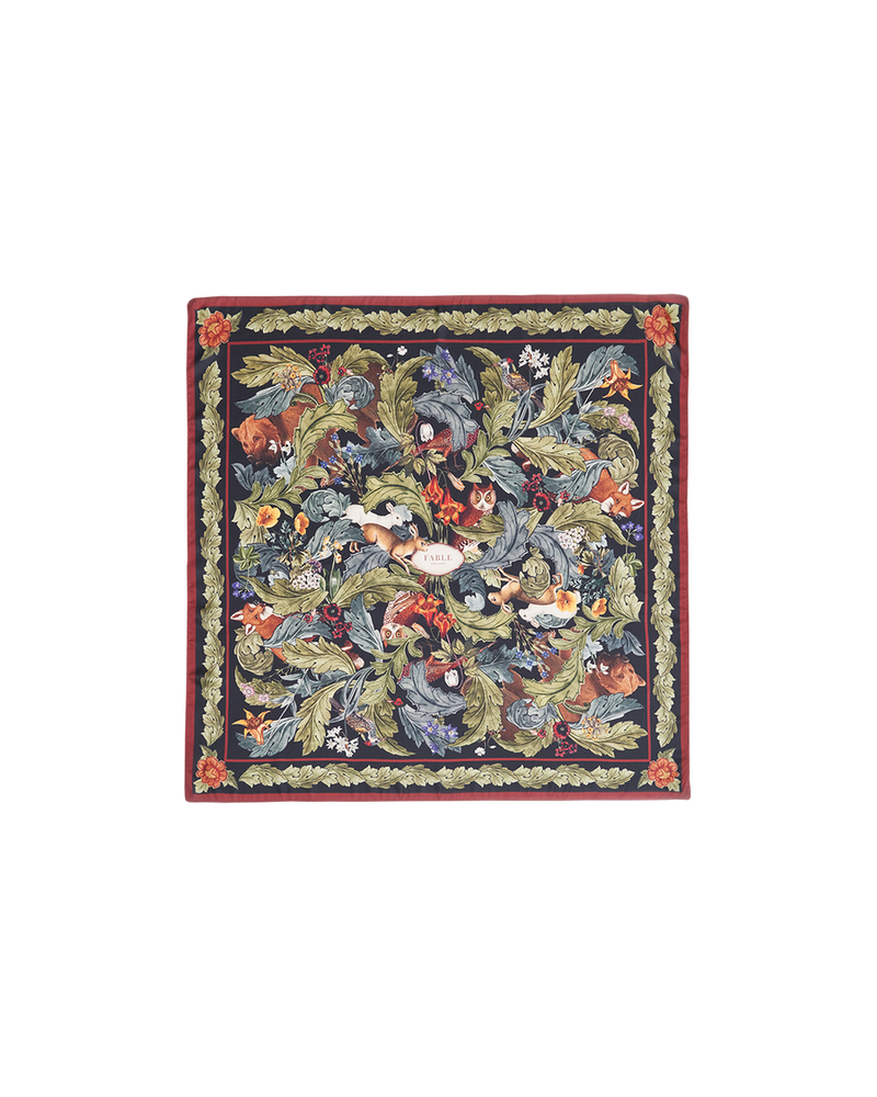 Winter Solstice Tales Green Square Scarf