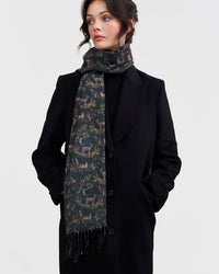 Into the Woods Green Tassel Scarf