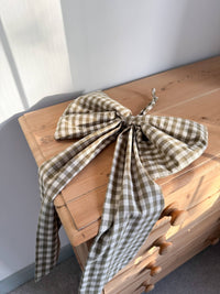 Farmhouse Green Gingham Oversized Bow