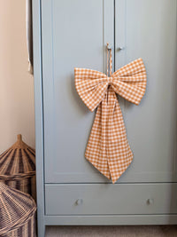 Oversized Bow - Mustard Yellow Oversized Gingham Bow