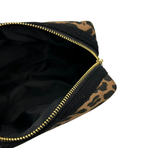 Leopard Print Make-Up Bag & Gold Palm Tree Pin