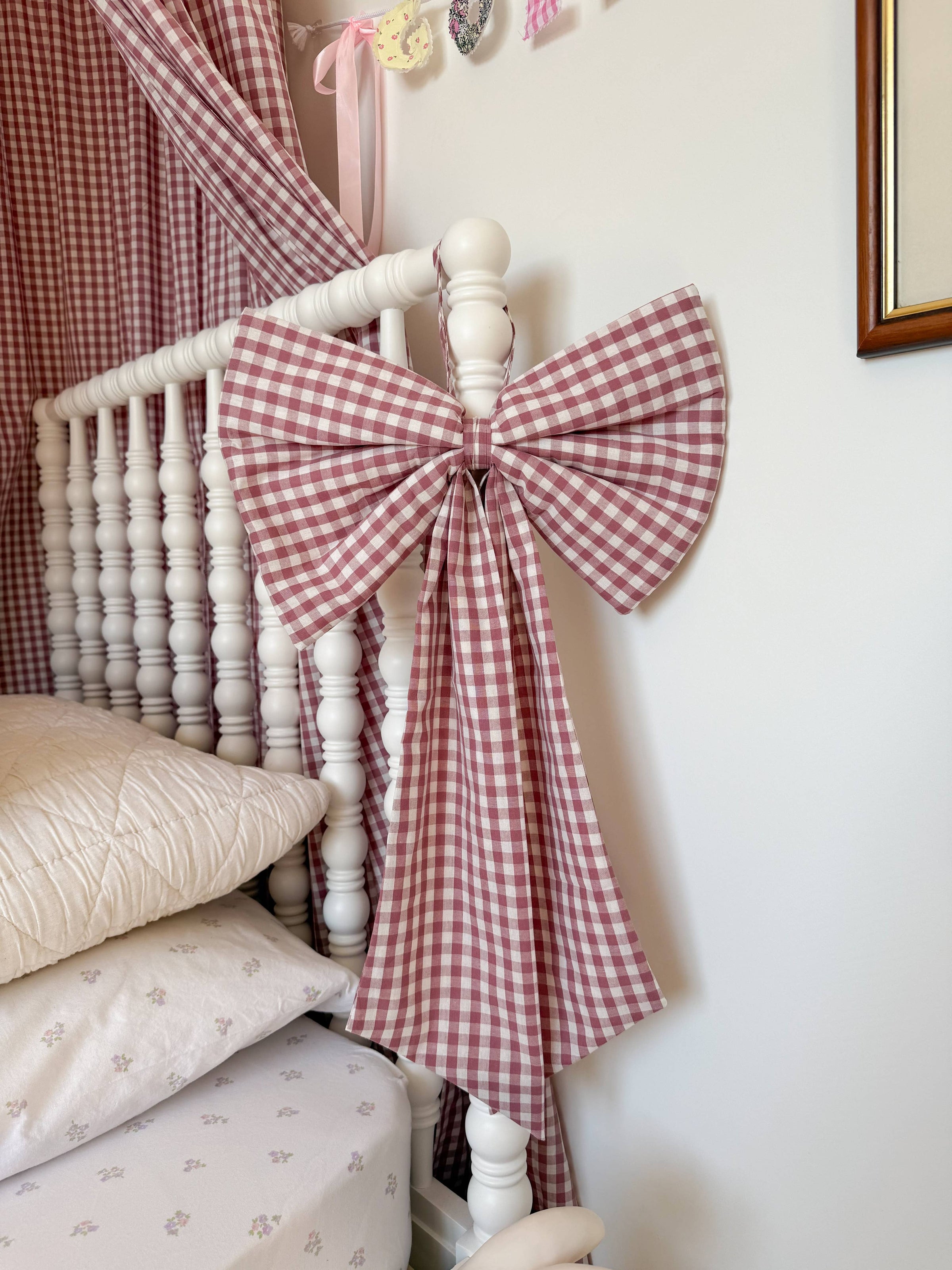 Winter Berry Gingham Oversized Bow