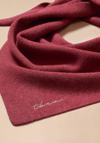 Merino Wool Triangle Scarf in Rust