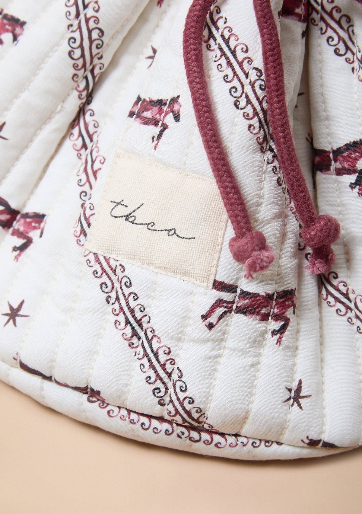 Cotton Wash Bag in Cream Gallop Horses