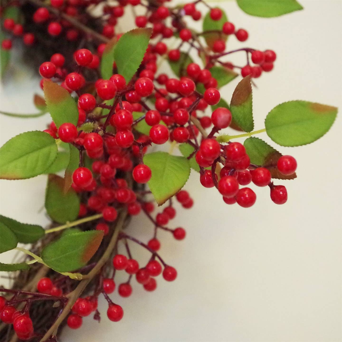 Large Luxury Natural Look Red Floristry Christmas Wreath