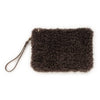 Faux Fur Clutch Bag with Wrist Strap ~ in Charcoal, Cream or Leopard