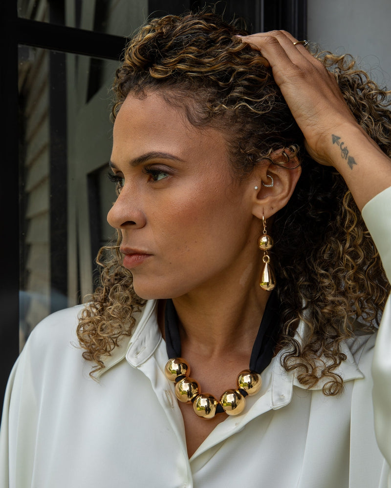 Herne Satin Ball Necklace ~ Gold