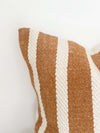 Rust & Cream Stripe – Luxe Cotton Cushion Cover