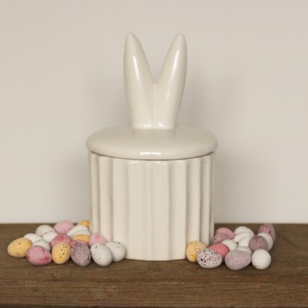 White Bunny Ears Storage Pot