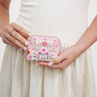 Floral Heart Pink Purse