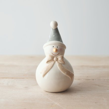 Ceramic Snowman with Bow