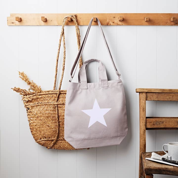 Book Bag with Shoulder Strap ~ in Natural, Grey or Black