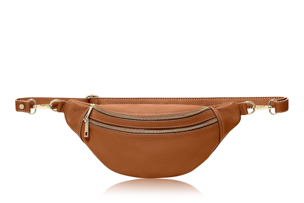 Italian Handmade Leather Crossbody Bum Bag ~ in 3 Autumnal Colours