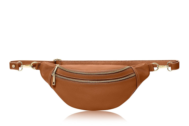 Italian Handmade Leather Crossbody Bum Bag ~ in 3 Autumnal Colours