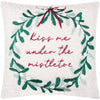 Mistletoe Wreath Embroidered Cushion Multicolour