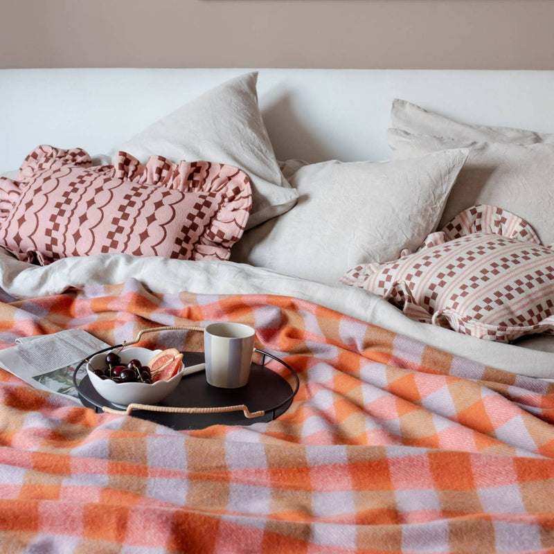Cotton Cushion Cover in Pink Stripe