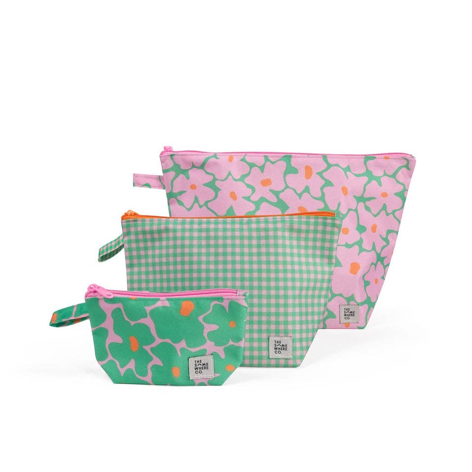 Blossom Blueberry Handy Pouches - Set of 3