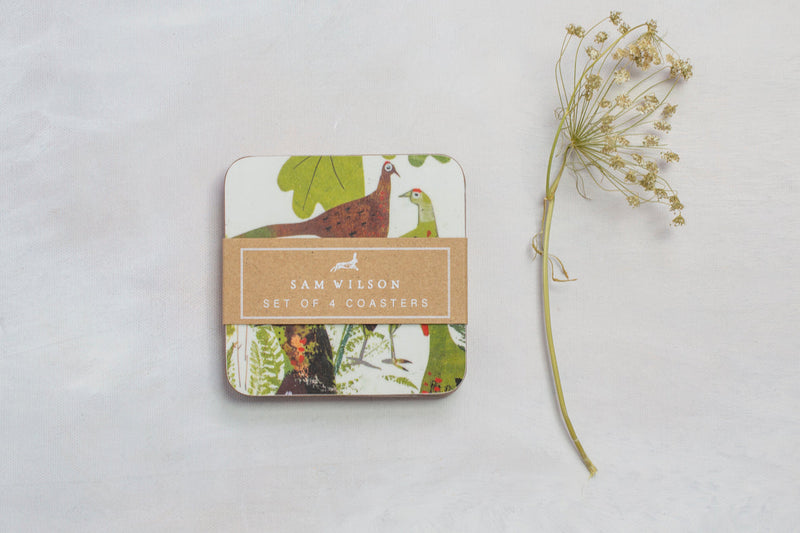 Pheasant and Deer Coasters - set of 4
