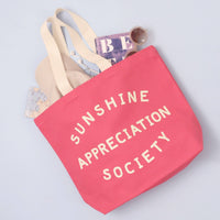 Sunshine Appreciation Society - Bright Pink Canvas Tote Bag